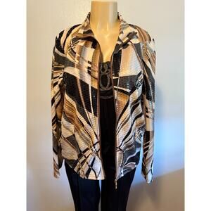 Arch Hill womens sparkly jacket full front zipper long sleeve jacket size medium